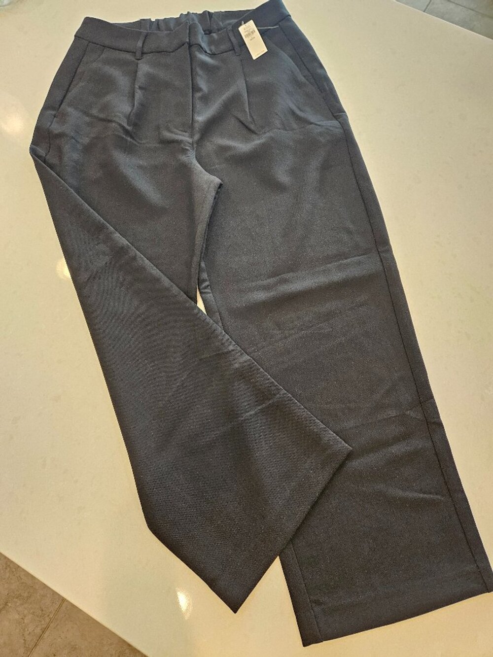 Old Navy Wide Leg Pleated Trouser Pants w/ Pockets - Black - Size L Petite